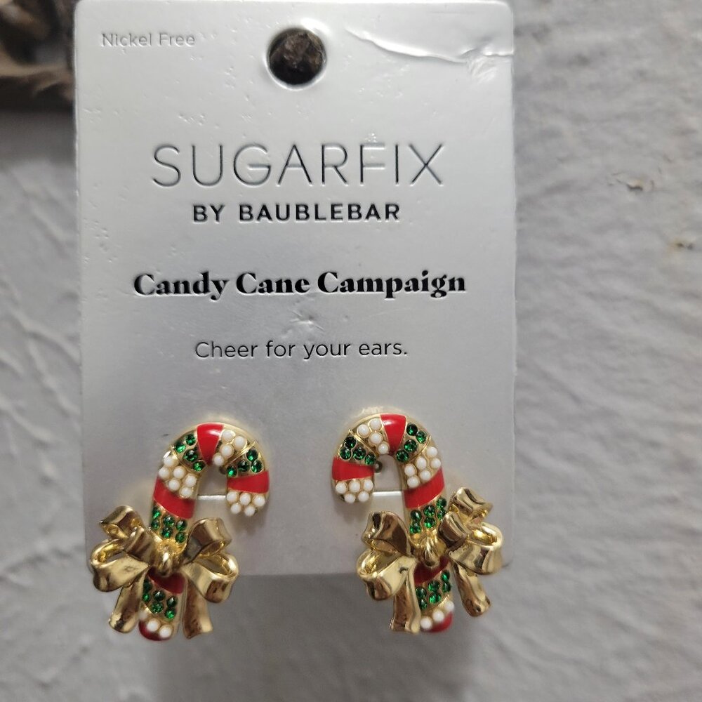 Sugar Fix Candy Cane Christmas Earrings